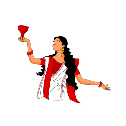 Bengali Woman Sindoor Khela Sticker | Durga Puja & Festival | Customized Sticker BD