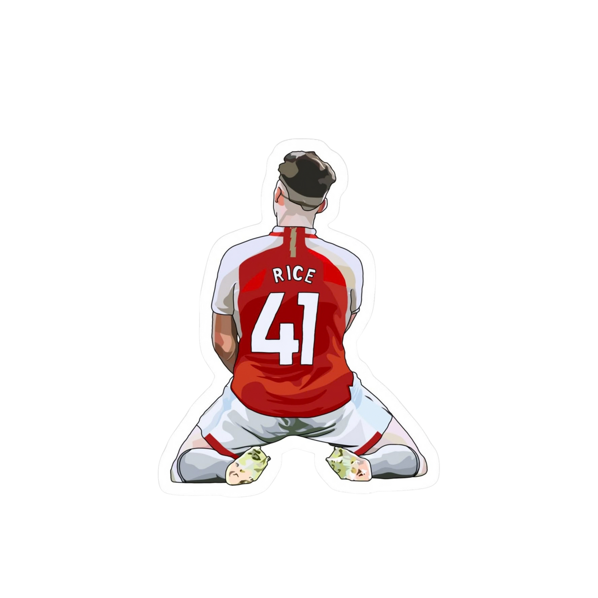 Declan Rice 41 Knee Slide Arsenal Sticker | Customized Sticker BD