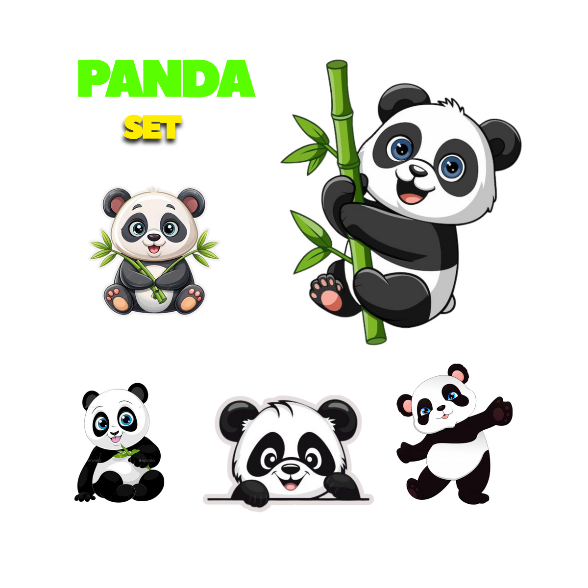 Panda Sticker Set | Customized Sticker BD