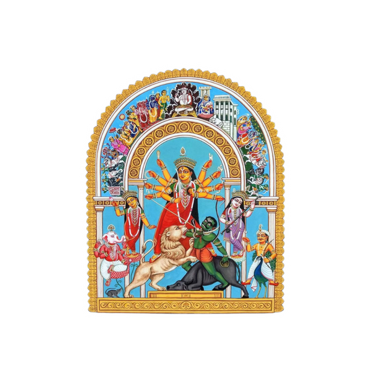 Durga Puja Full Deity Idol Sticker with Family | Durga Puja & Festival | Customized Sticker BD