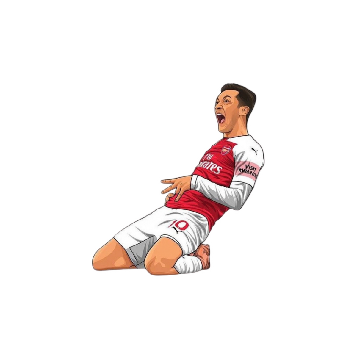 Mesut Ozil 10 Knee Slide Arsenal Sticker | Customized Sticker BD