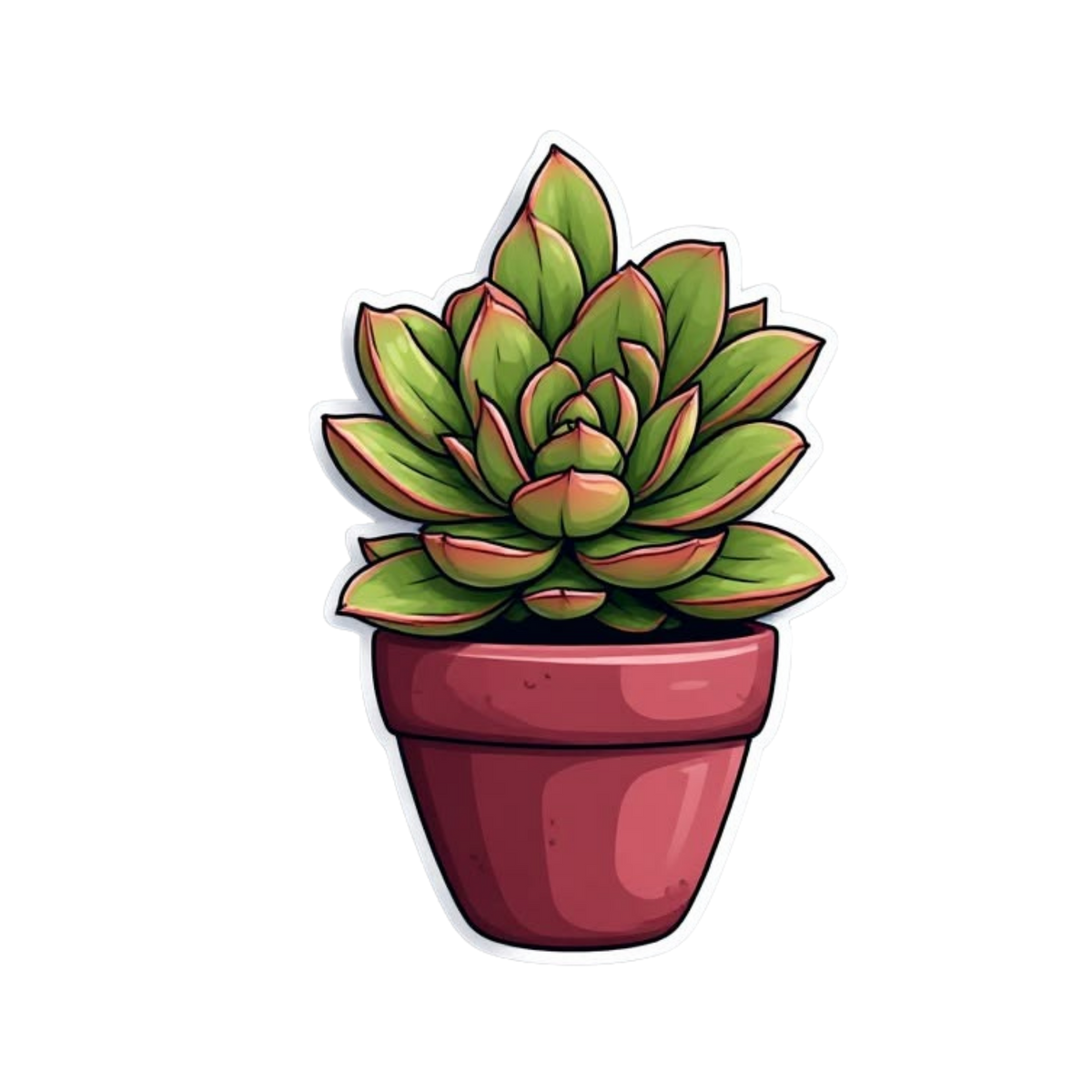 Green Echeveria Succulent Sticker | Customized Sticker BD