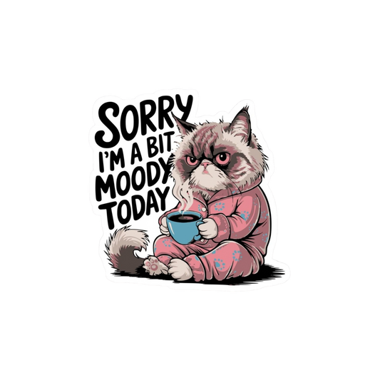 Sorry I'm a Bit Moody Today Cat Sticker | Attitude Sticker | Customized Sticker BD
