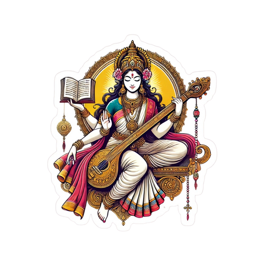 Saraswati Sticker | Om, Gods, Mantras & Spritual Symbol | Customized Sticker BD